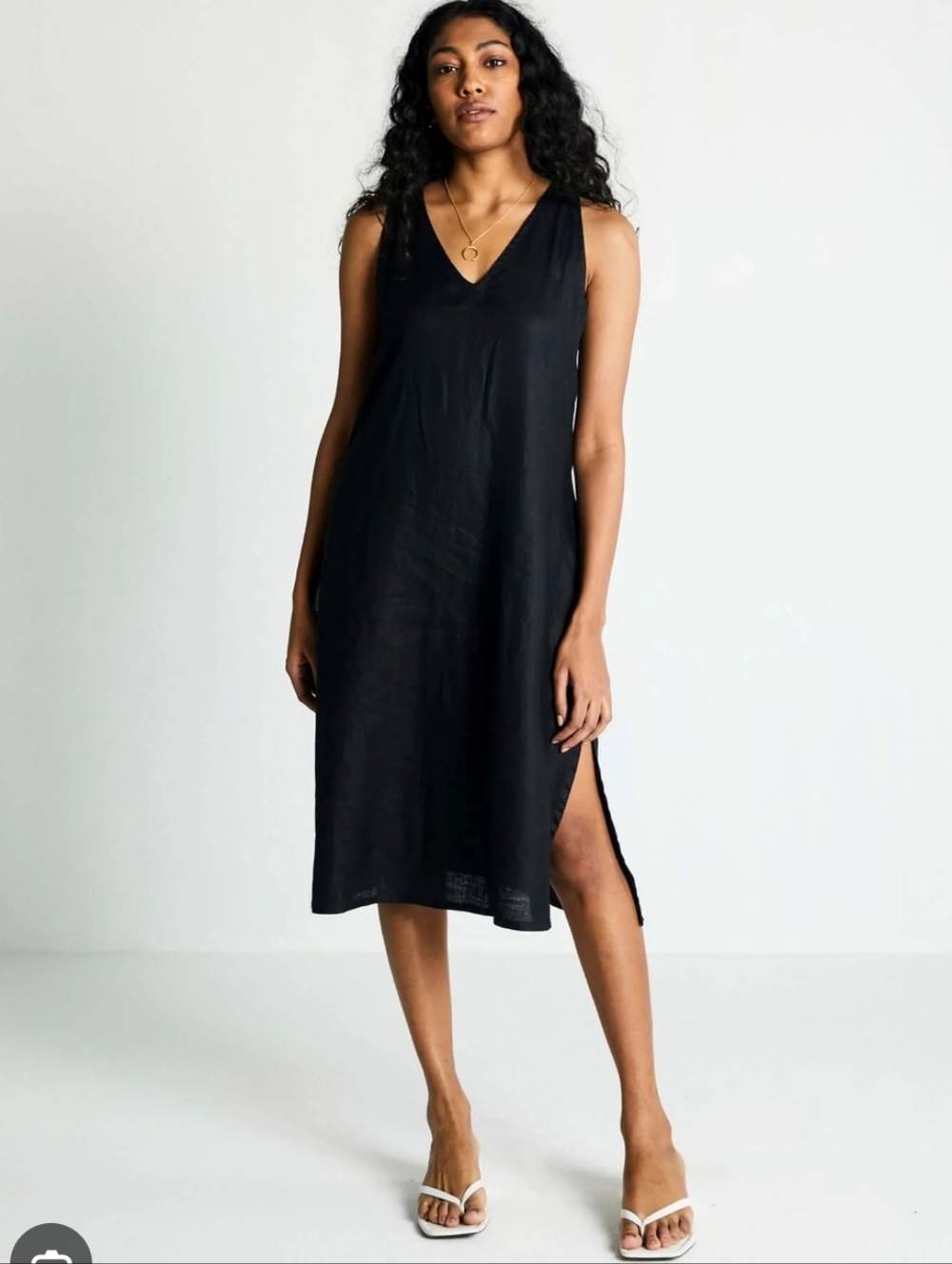 Reistor The Hemp Noir Black Sleeveless Shift Dress Sz Small